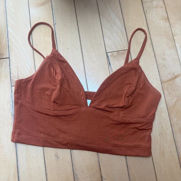 KOOKAI Australia Brown Orange Bralette Crop Top Knit Size 1 (Small) - Picture 2 of 7